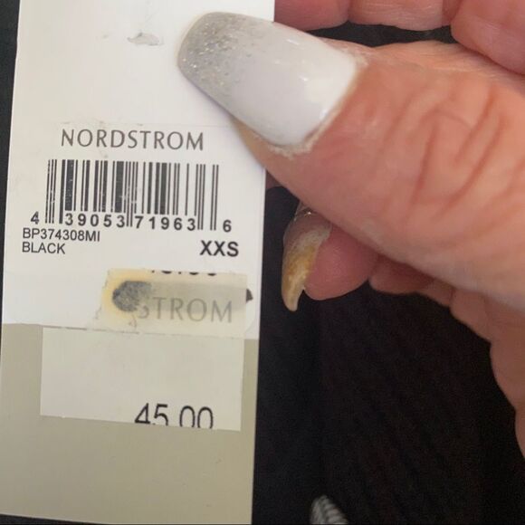 NEW BP black ribbed V neckline knitted sweater XXS - Picture 9 of 9